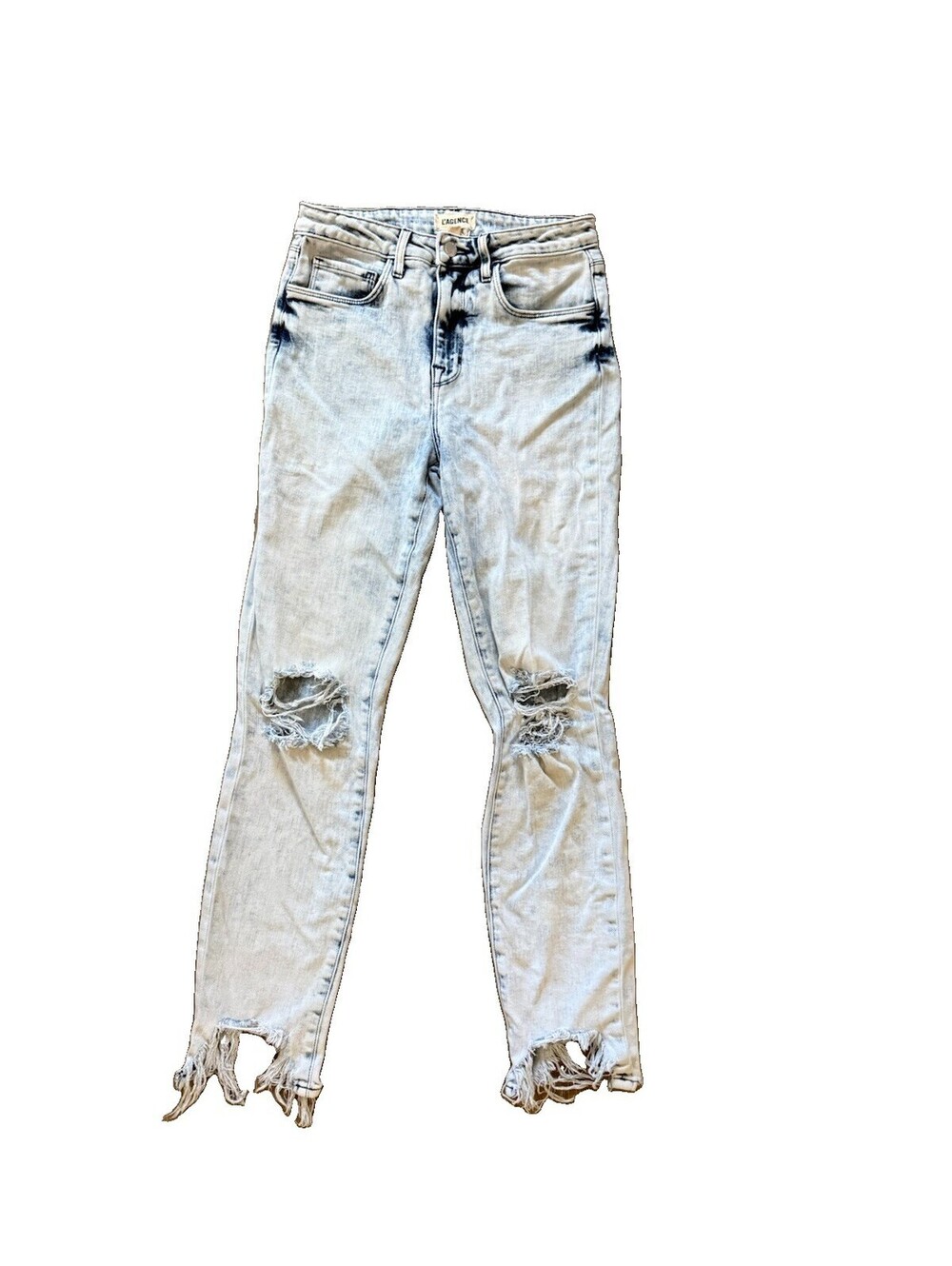 L'AGENCE Women's Distressed Skinny Jeans Size 25 Light Wash